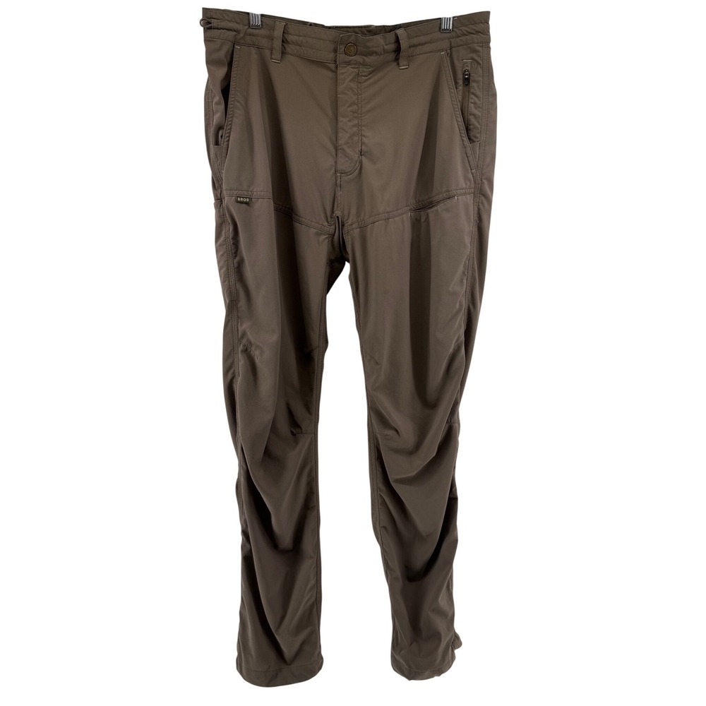 Howler Brothers Horizon Hybrid Pants Mens 34x32 Brown Ripstop Articulated Knee